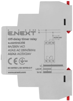 Реле задержки времени на отключение 0,3-30 сек e.control.t16