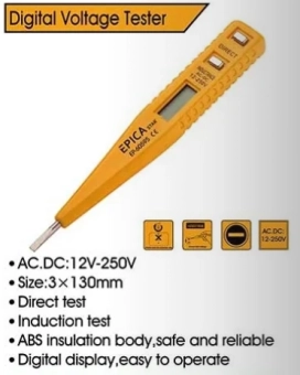 Контактный цифровой индикатор напряжения, тестер AC/DC 12V-250V, EP-60595, Epica Star