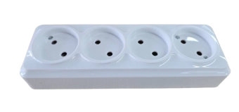 Розеточный блок на 4 гнезда 2P 10A белый SELENA 1000kW