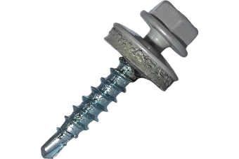 Саморез 4,8x19мм RAL9006 по металлу кровельный, EPDM